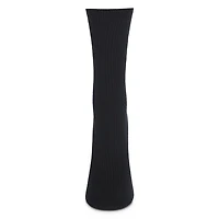 MeMoi Women's 2 Pair Pack Bamboo Blend Flat Ribbed Crew Socks