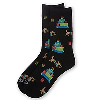 MeMoi Women's Pile Of Gifts Holiday Crew Socks