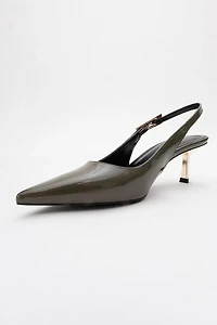 Prologue Shoes Womens Arty Pointed Toe Slingback Pump