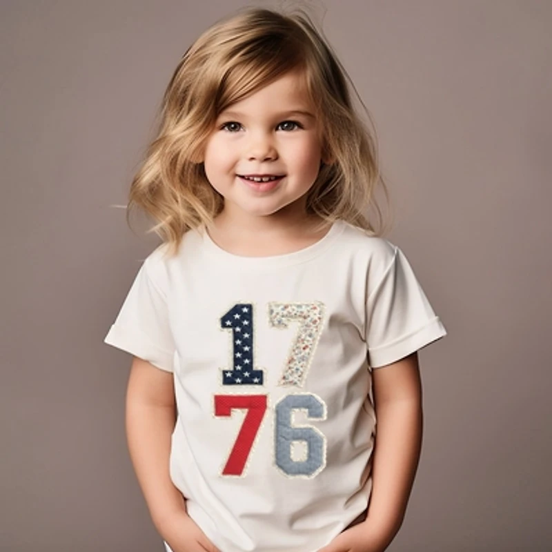 The Juniper Shop - 1776 Stacked Faux Patchwork Toddler Short Sleeve Graphic T-Shirt