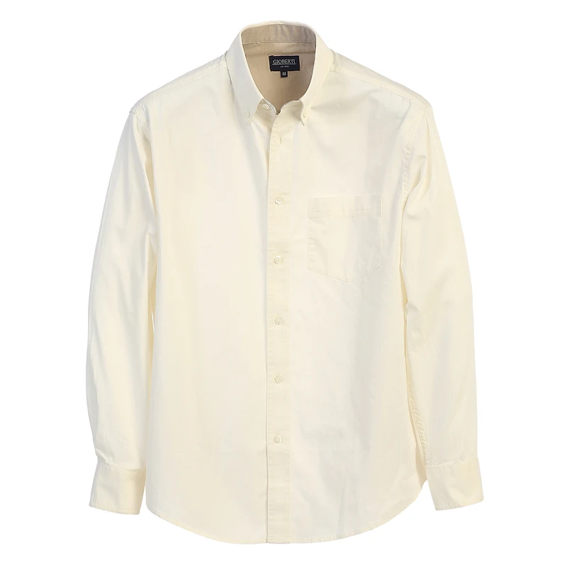 Gioberti Men's 100% Cotton Twill Oxford Shirt with Contrast