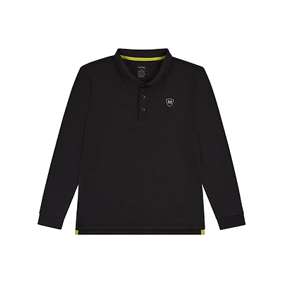 MeMoi Boys Silky Soft Dri-Effect Moisture Wicking Long Sleeve Polo Shirt