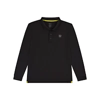 MeMoi Boys Silky Soft Dri-Effect Moisture Wicking Long Sleeve Polo Shirt