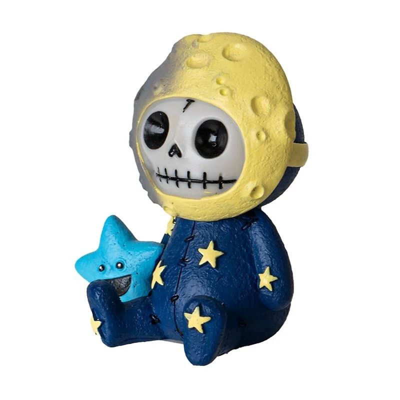 Pacific Giftware Furrybones Luno Figurine Skeleton in Moon Costume with Blue Star Friend 3 inch