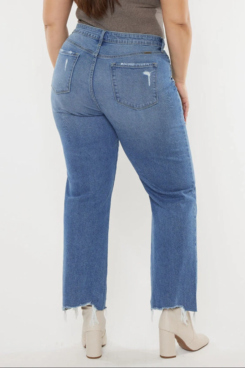 KanCan Women's Plus High Rise Slim Wide Leg Jeans Cassiel