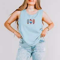 Simply Sage Market - Patriotic Popsicles Women's Garment Dyed Graphic Tank Top