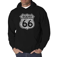 LA Pop Art Route 66 - Life is a Highway Men's Word Hooded Sweatshirt