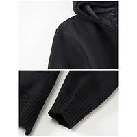 Gioberti Boy's Full Zip Knitted Cardigan Sweater with Hoody and Sherpa Lining