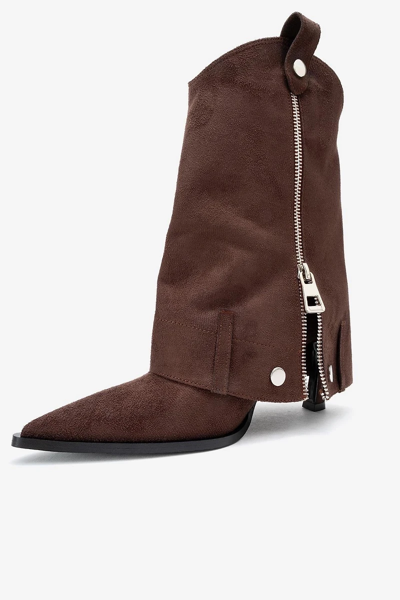 Prologue Shoes Womens Lola Zip Pointed Toe Heel Boot