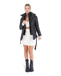 Belle & Bloom Womens Moonrise Belted Puffer Jacket