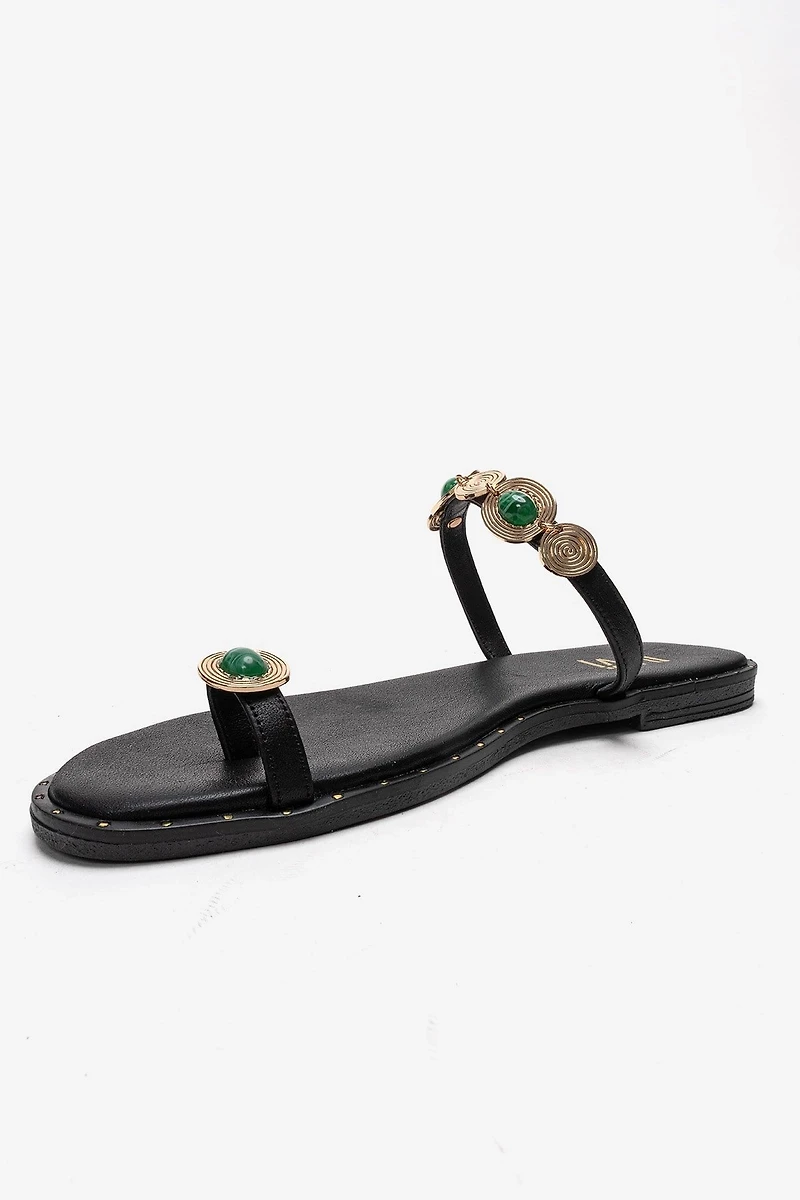 Forever & Always Womens Martinez Leather Thong Sandals