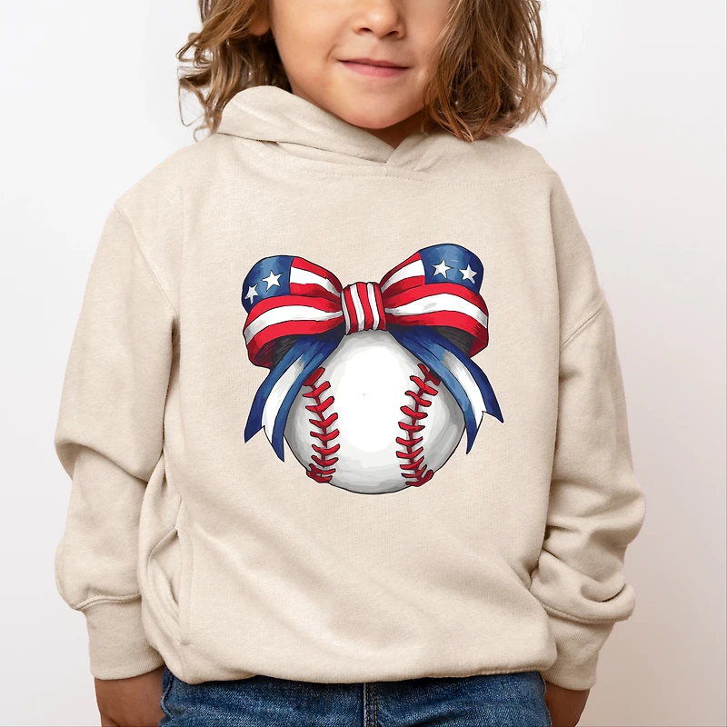 The Juniper Shop - Coquette Patriotic Baseball Toddler Hoodie