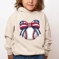 The Juniper Shop - Coquette Patriotic Baseball Toddler Hoodie