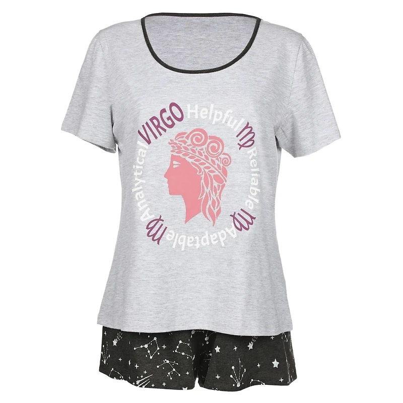 MeMoi Women's Virgo Zodiac Sign PJ Short Set