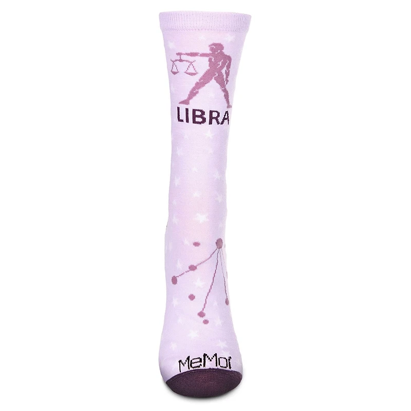 MeMoi Women's Libra Zodiac Sign Crew Socks