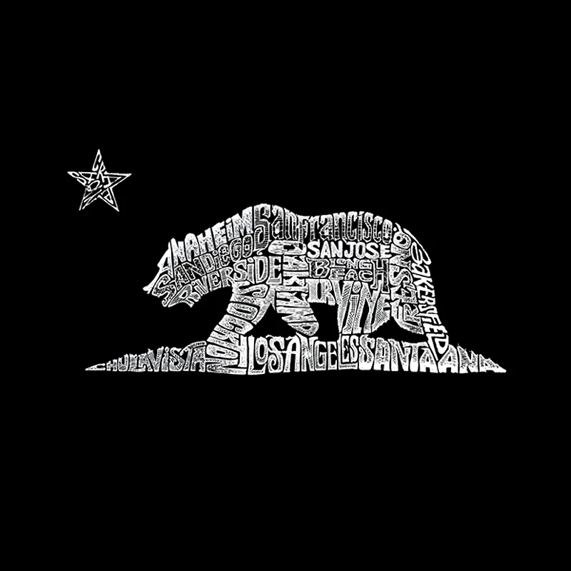 LA Pop Art California Bear - Mens Word Crew Sweatshirt