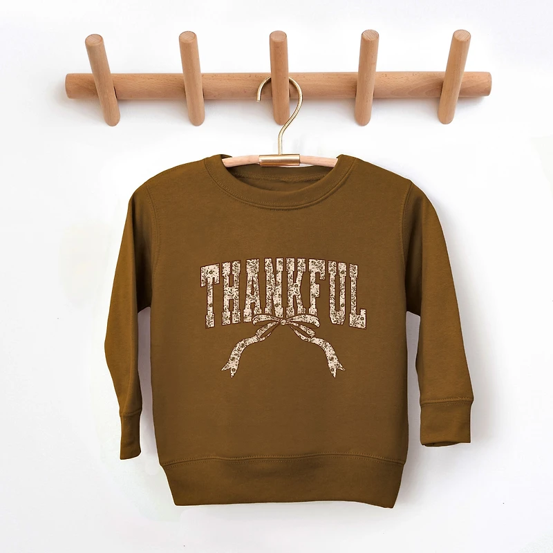 The Juniper Shop - Toddler Graphic Sweatshirt Thankful Floral Coquette
