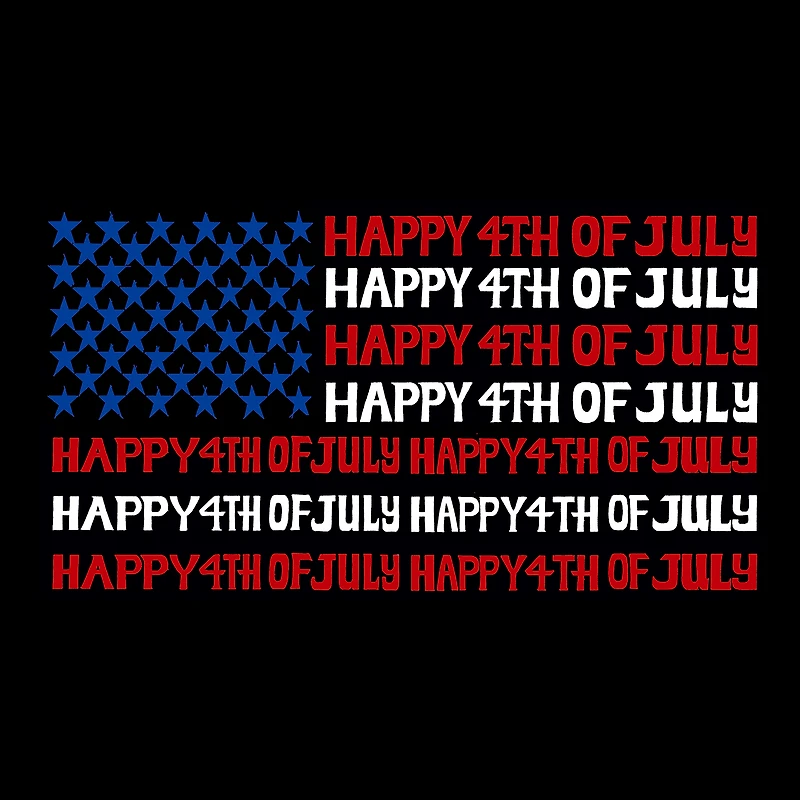 LA Pop Art Men's Word T-Shirt - Happy 4th of July