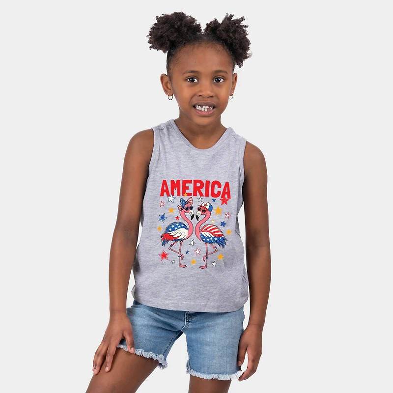 The Juniper Shop - America Flamingos Star Youth Tank Top
