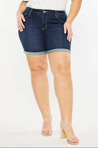KanCan Women's Plus Mid Rise Shorts Chance