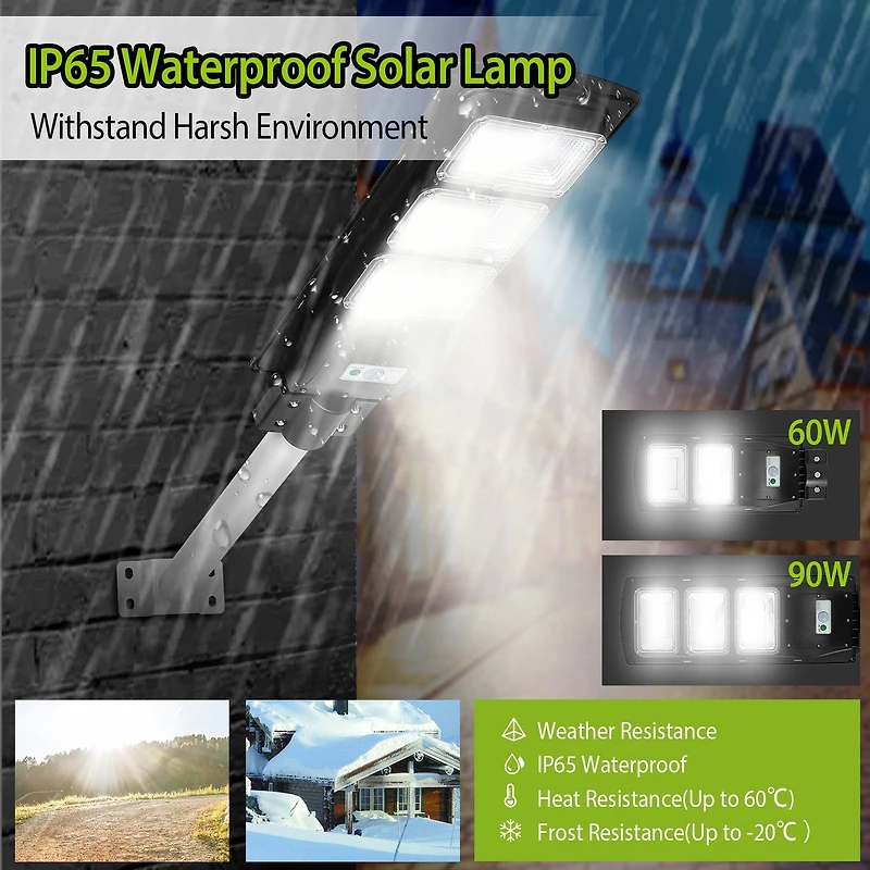 GBruno 90W Solar Street Light With Radar Sensor