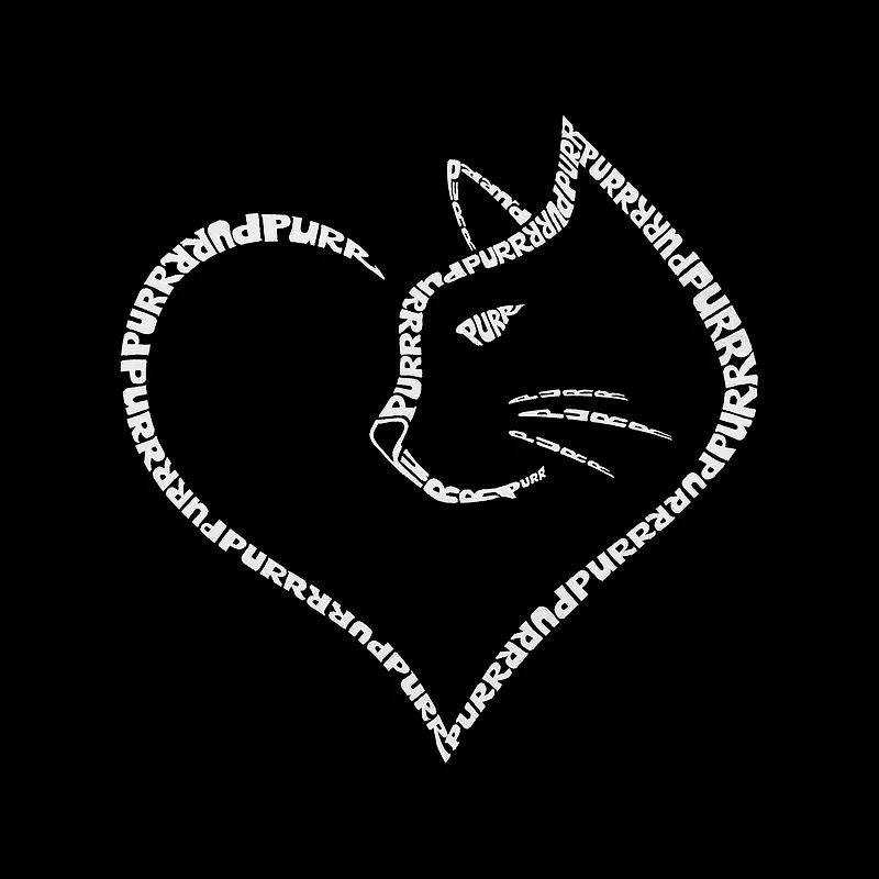 LA Pop Art Cat Heart - Women's Word Hooded Sweatshirt