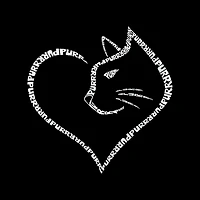 LA Pop Art Cat Heart - Women's Word Hooded Sweatshirt
