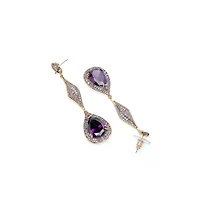 AGP PARIS Womens Gleaming Long Dangle Drop Earrings