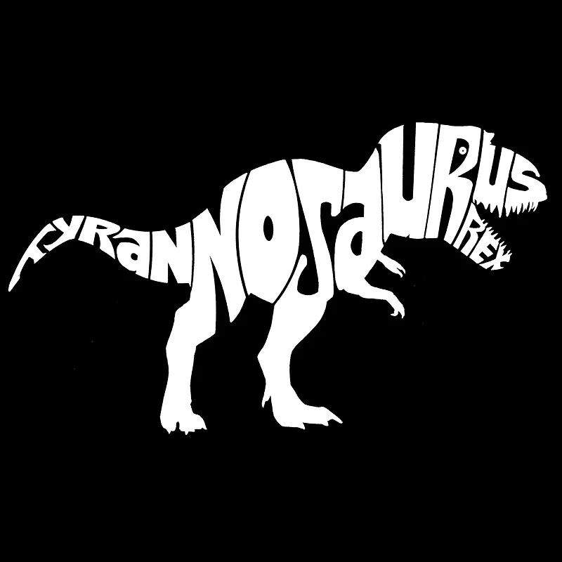 LA Pop Art Men's Word T-Shirt - Tyrannosaurus Rex