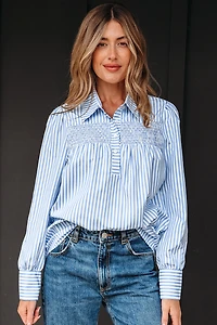 Threaded Pear Women's Emersyn Stripe Long Sleeve Top