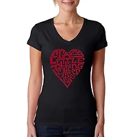 LA Pop Art Womens Word V-Neck T-Shirt - Crazy Little Thing Called Love