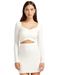 Belle & Bloom Womens Forget Me Not Knit Crop