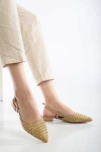 Prologue Shoes Womens Riley Woven Slingback Flats