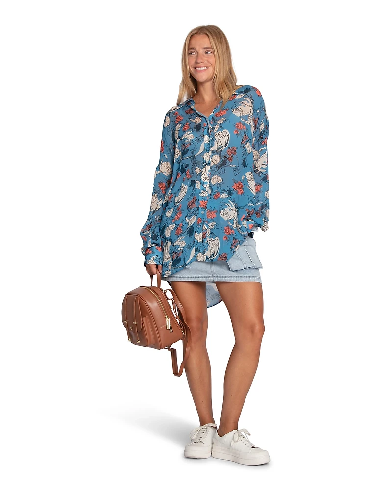 Belle & Bloom Womens Because You Move Me Oversized Shirt