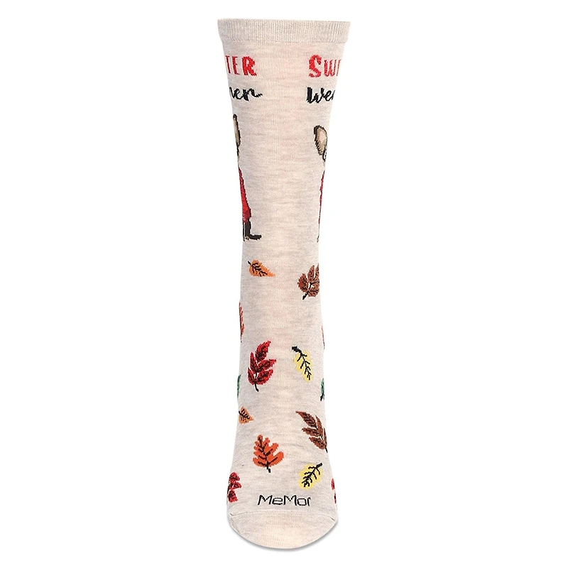 MeMoi Women's Sweater Weather Bamboo Crew Socks