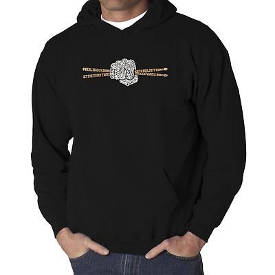 LA Pop Art Drum Sticks  - Men's Word Hooded Sweatshirt