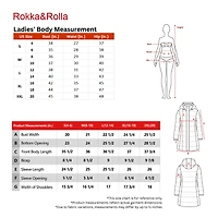 Rokka&Rolla Womens Long Puffer Jacket With Fleece-lined Hood
