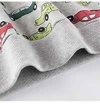 MyKids-USA Baby Boys Automobile Cars Cartoon Crew Neck Long Sleeve Grey Pullover