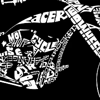LA Pop Art Men's Motorcycle Word T-Shirt