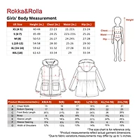 Rokka&Rolla Little & Big Kid Girls Mid-Length Fleece Lined Parka
