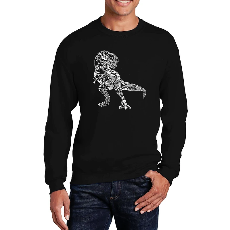 LA Pop Art Dino Pics - Men's Word Crew Sweatshirt
