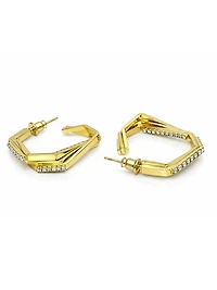 AGP PARIS Womens Angular Pavé Hoop Earrings
