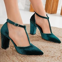 Forever & Always Womens Angelique Velvet High Heels