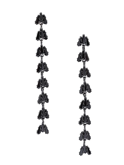 AGP PARIS Womens Linear Fringe Drop Earrings