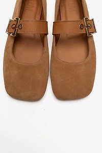 Forever & Always Womens Jonas Leather Ballet Flat