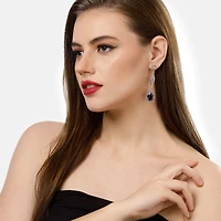 AGP PARIS Womens Gleaming Long Dangle Drop Earrings