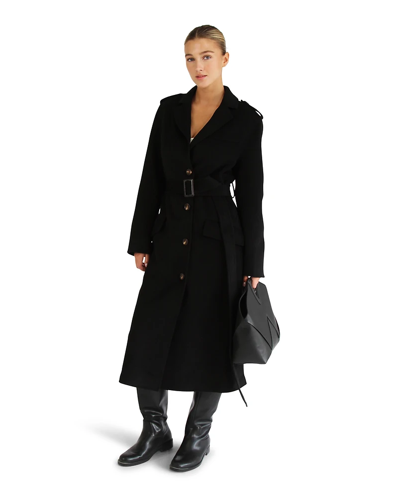 Belle & Bloom Womens Skylight Wool Blend Longline Coat