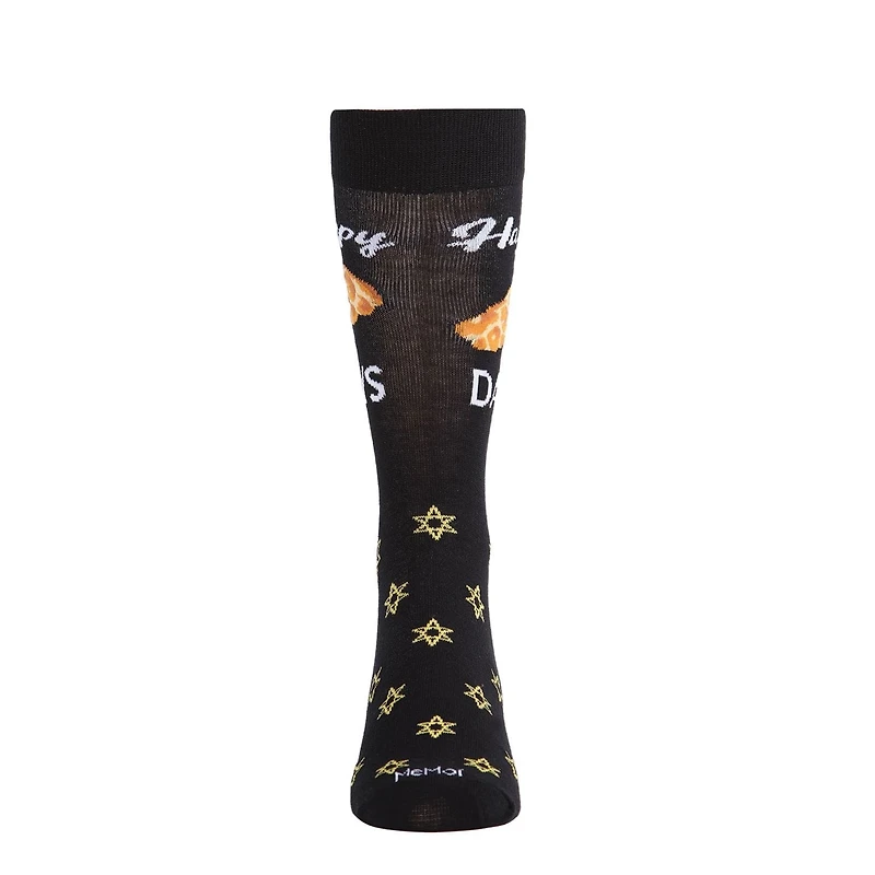 MeMoi Men's Funny Pun Happy Challah-Days Novelty Crew Socks