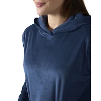 MeMoi Women's 2 Piece Plush Ribbed Velour Hooded Sweatshirt Set