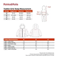 Rokka&Rolla Toddler Girls Lightweight Puffer Jacket